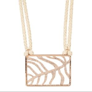 VinceCamuto Hemp Cord Square Leaf Pendant Necklace